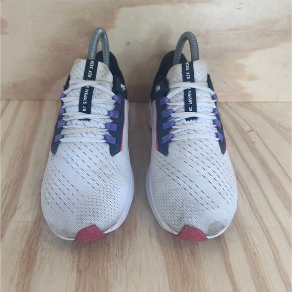 Nike - Air Zoom Pegasus 38 - Running Shoes -White/Blue -Women's - 6 - CW7358-101 - Picture 2 of 9